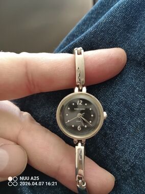 Faded Glory Silver Tone Women's Watch with Black Dial